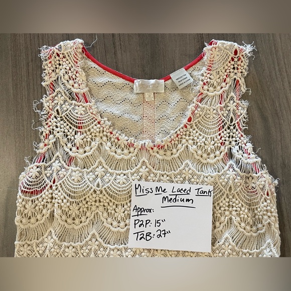 Miss Me Crocheted Tank - Sheer Front & Back - Size Medium - Picture 2 of 13